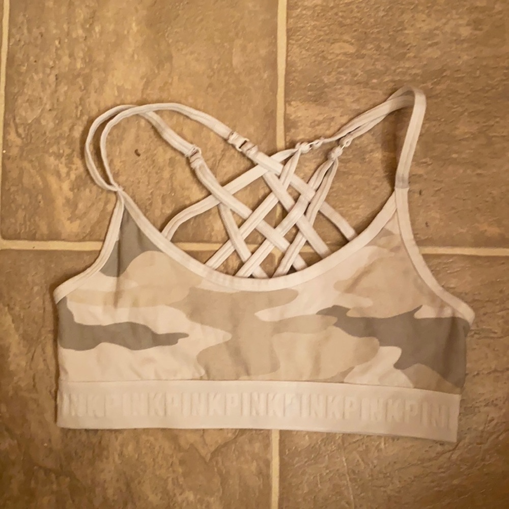 PINK Victoria's Secret Camo Bra - Cream and Tan